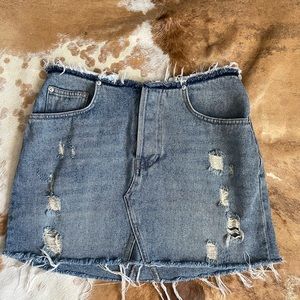 BDG Urban Outfitters Raw edge denim skirt